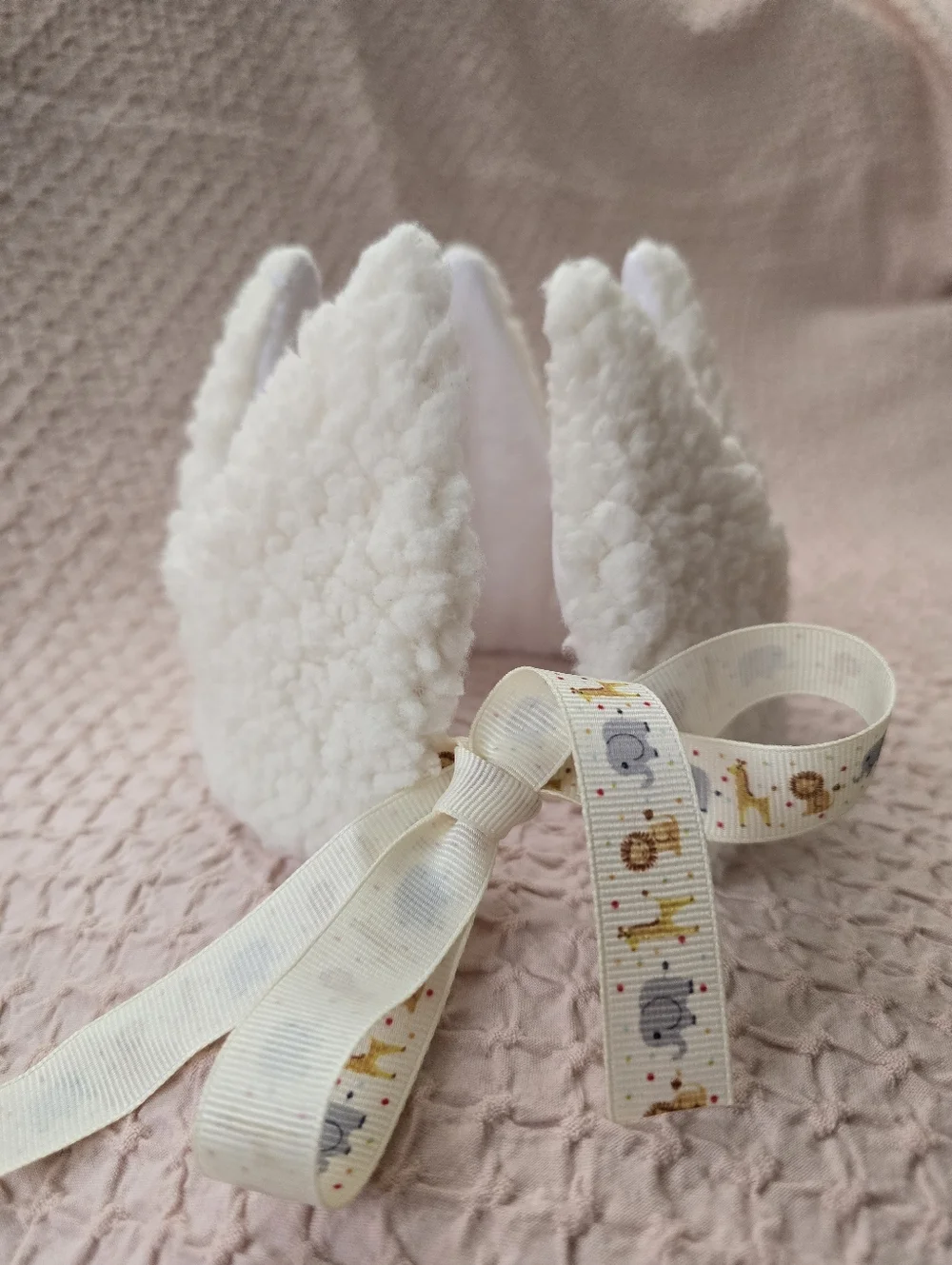 NEW Handmade White Sherpa Fabric Baby Boy Girl Crown Headband